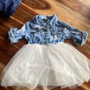 Zunie denim tulle dress